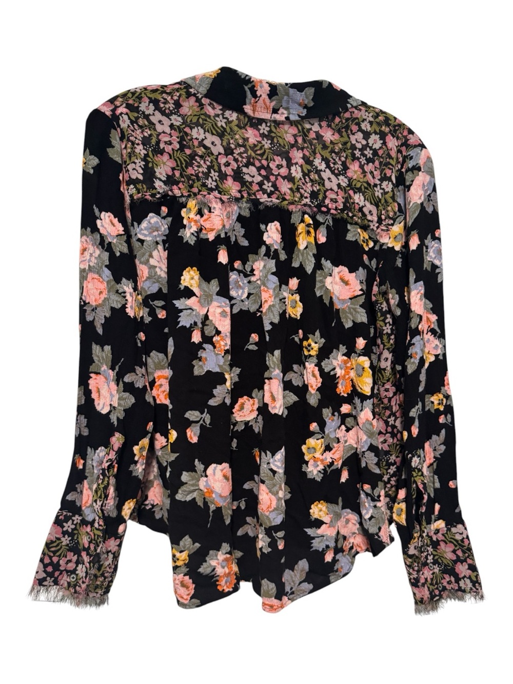 Free People Hold On To Me Floral Button-Down Blouse Size Small - Picture 3 of 4